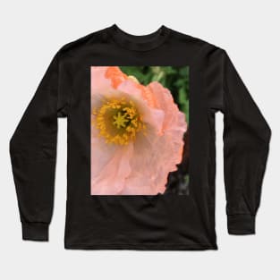 The Unfurling Present of the Peaceful Pink Poppy Long Sleeve T-Shirt